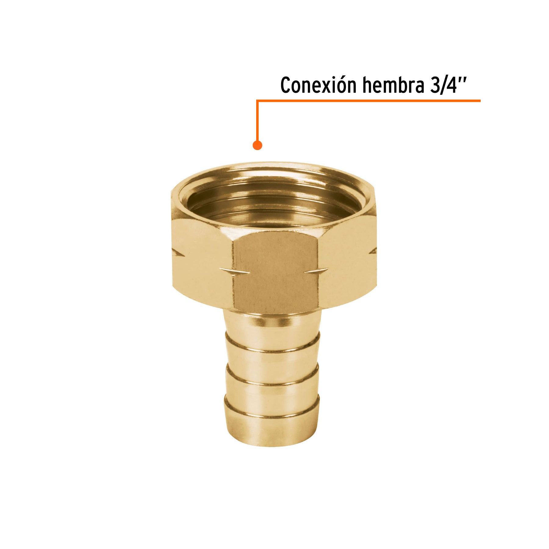 Conector 1/2" hembra de aluminio Truper
