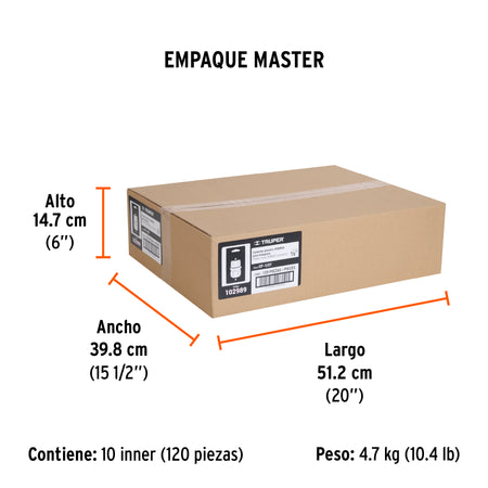 Conector 1/2" hembra de ABS con tuerca de ajuste manual