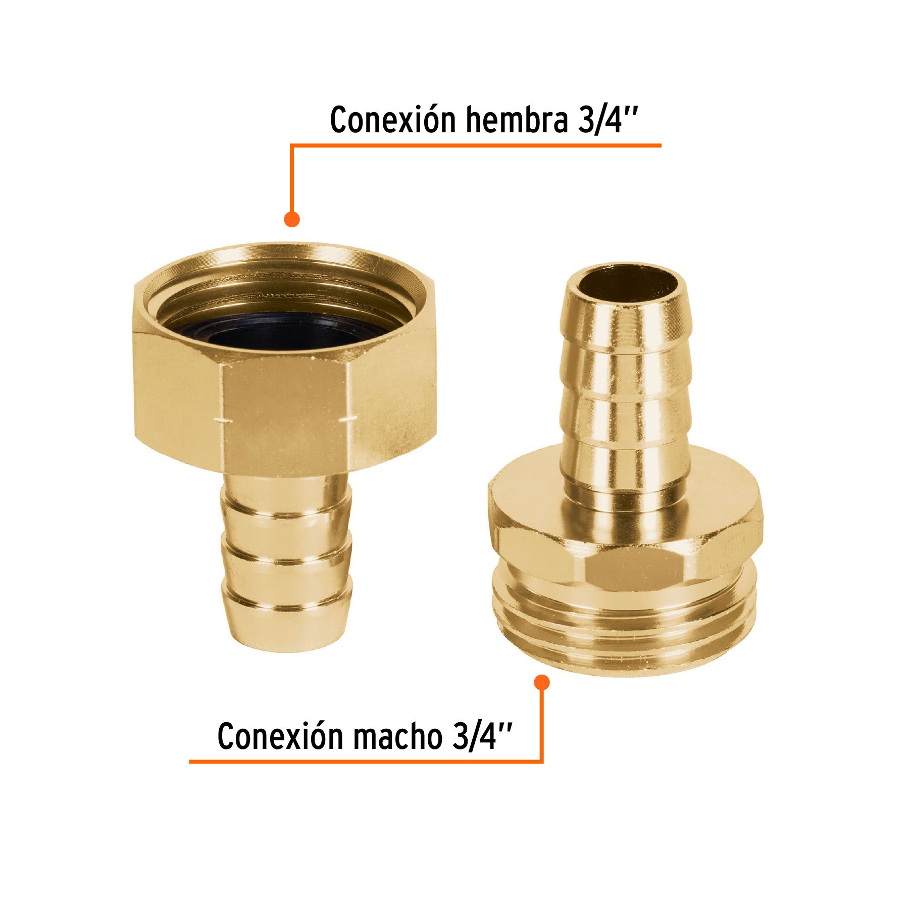 Juego de conectores 1/2' macho/hembra robustos de aluminio 1/2'