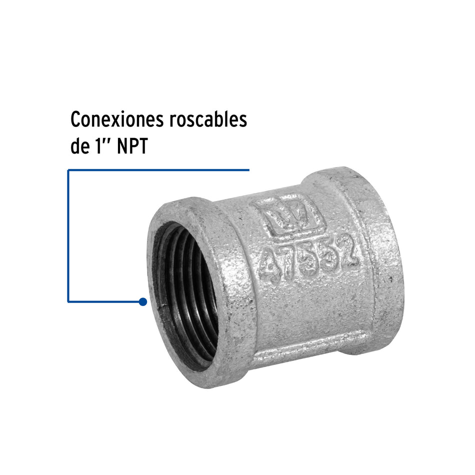 Cople reforzado de acero galvanizado de FOSET 1"