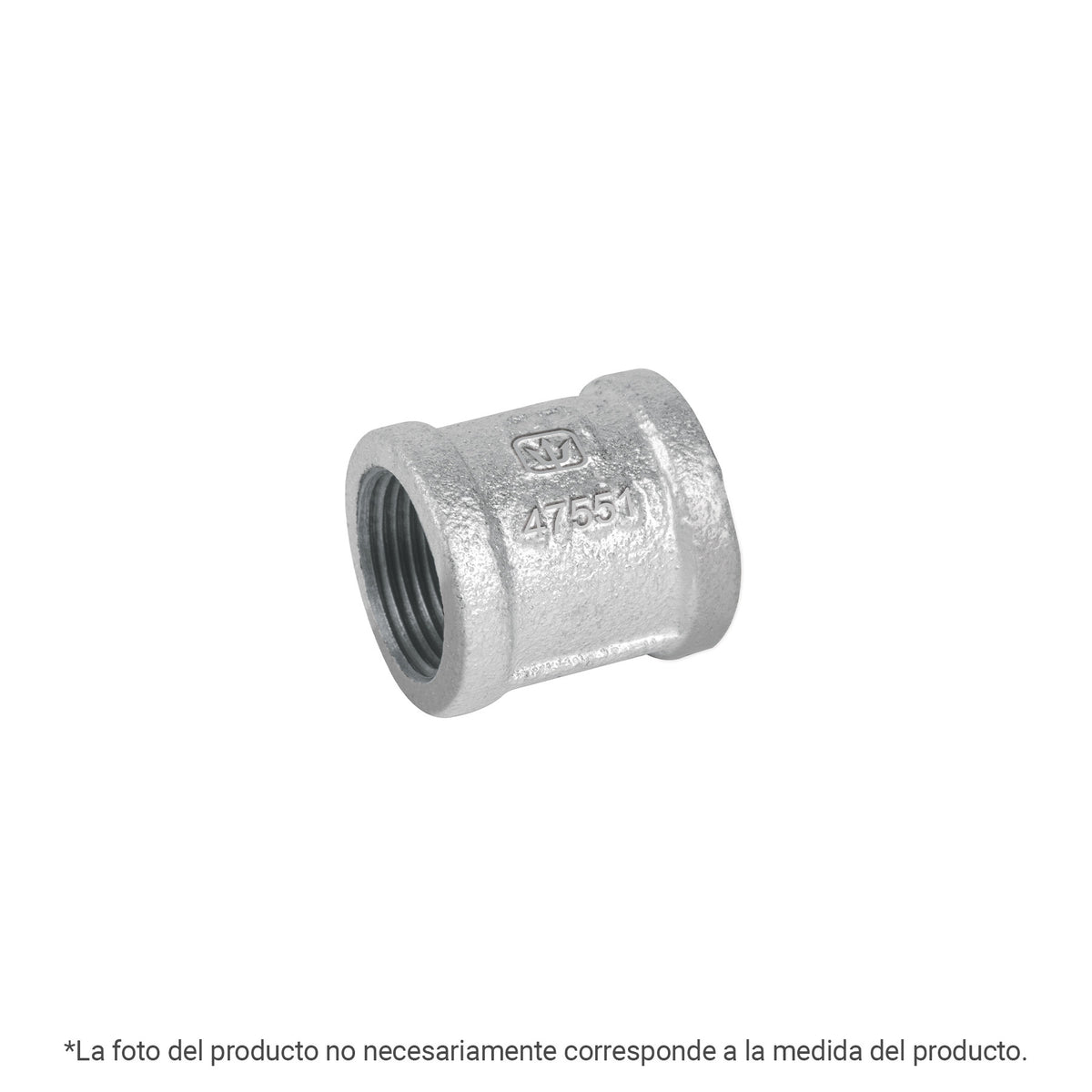 Cople reforzado de acero galvanizado de 1/4" FOSET