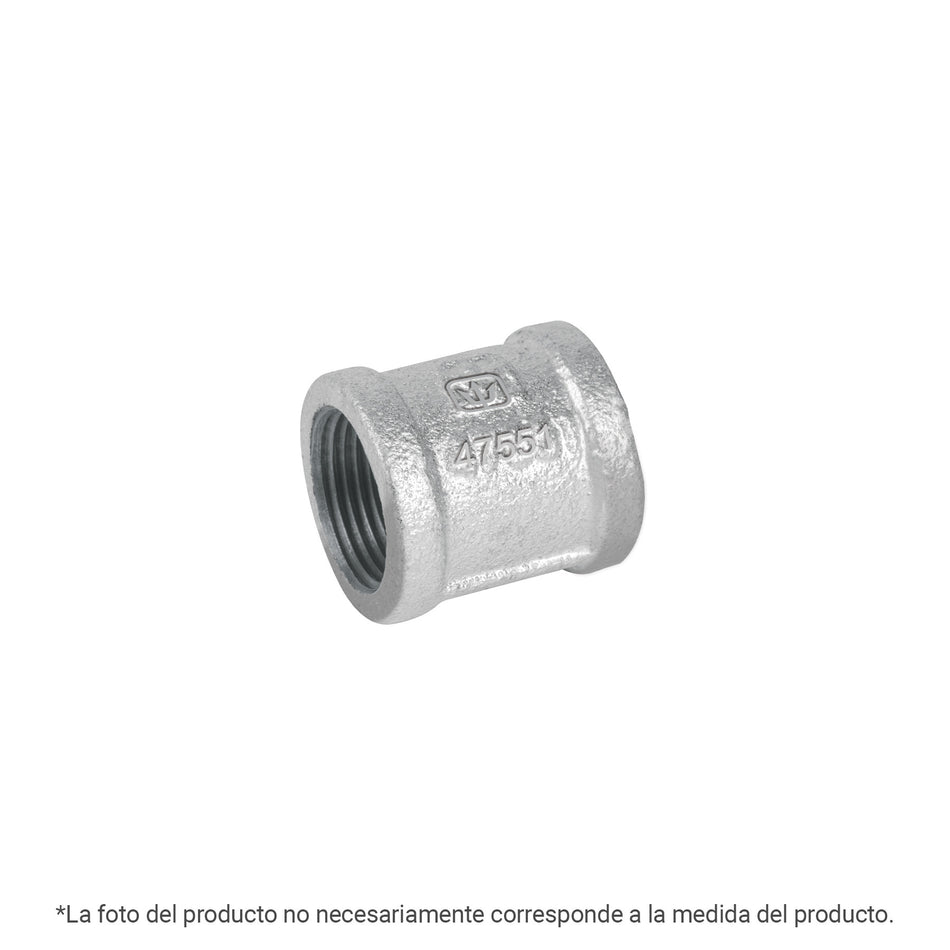 Cople reforzado de acero galvanizado de 1/4" FOSET