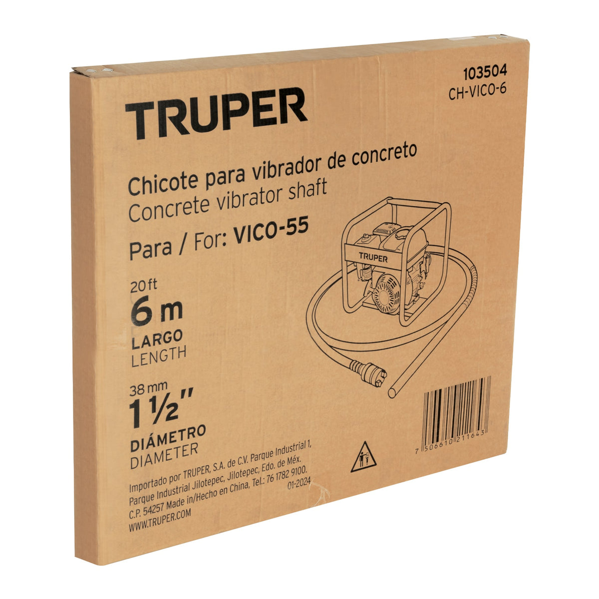 Chicote 6 m para Vibrador de concreto Truper