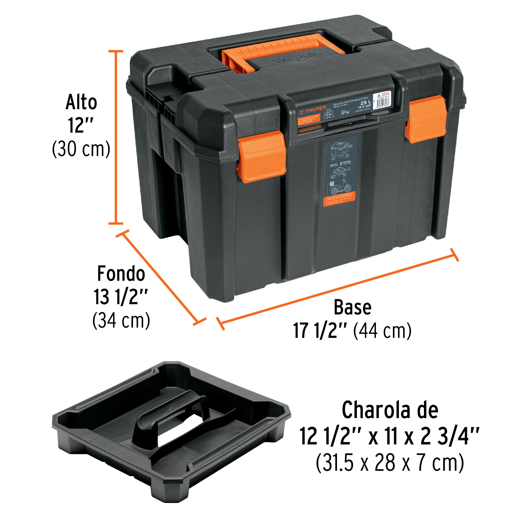 Caja para herramienta profunda de 17"x12" TRUPER