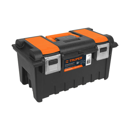 Caja p/herramienta c/compartimentos y broches metalicos 19"