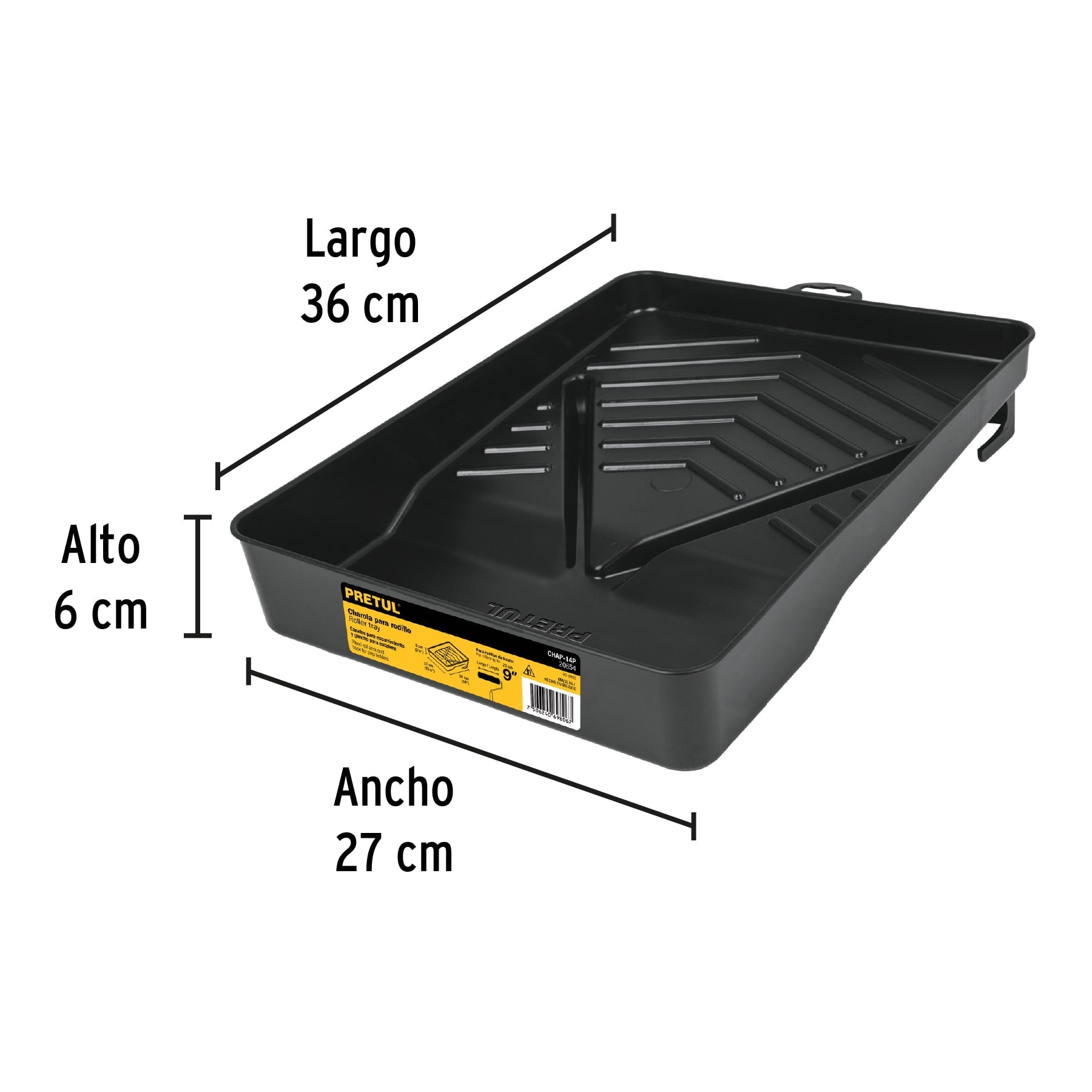 Charola para rodillo 9" PRETUL