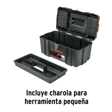 Caja p/herramienta con compartimentos broches metalicos 17"
