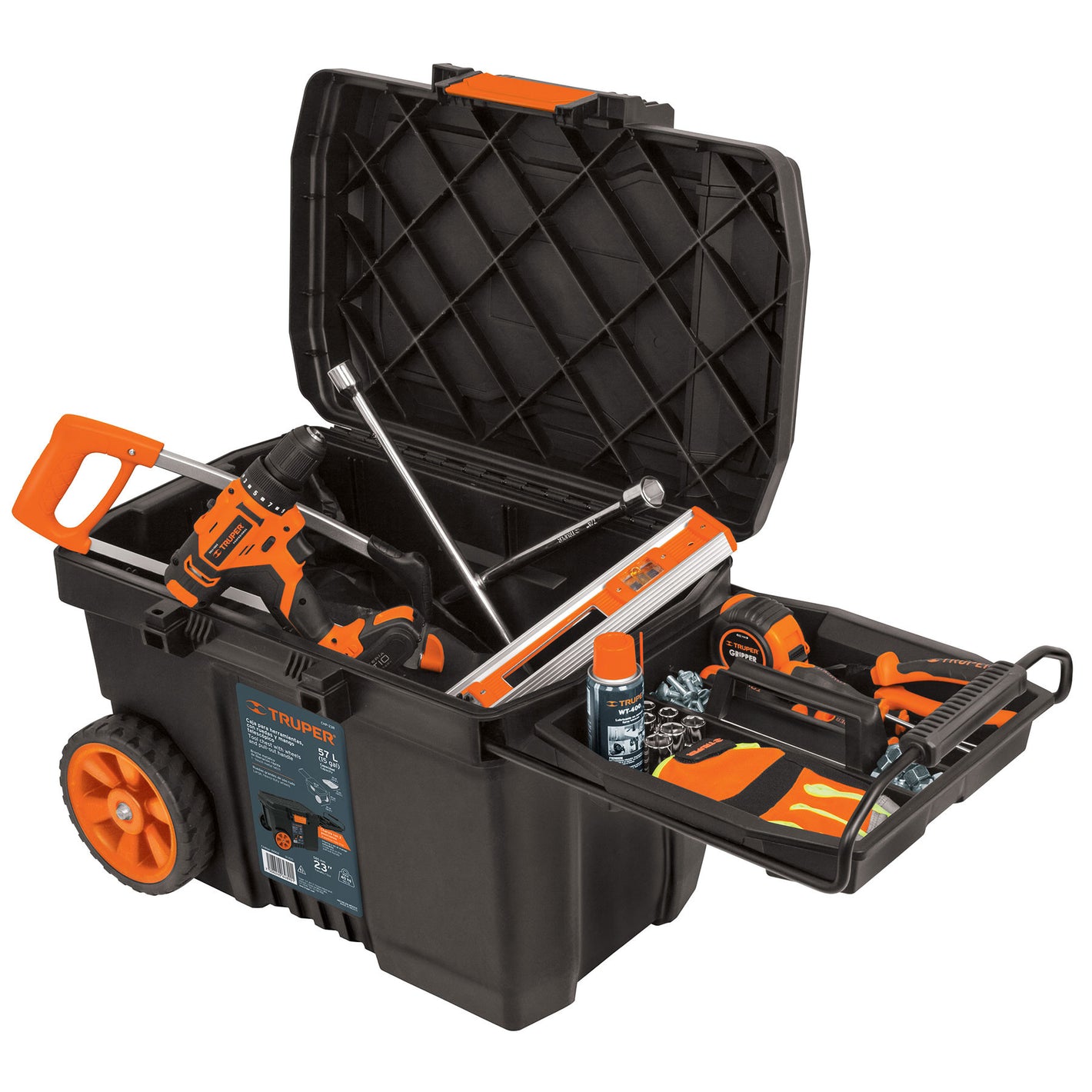 Caja para herramienta de 23" con ruedas y mango telescopico