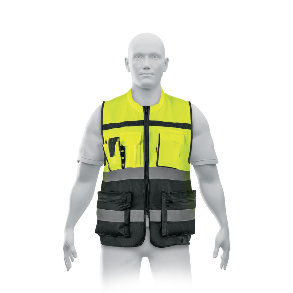 Chaleco brigadista con cintas reflejantes, amarillo, PRETUL
