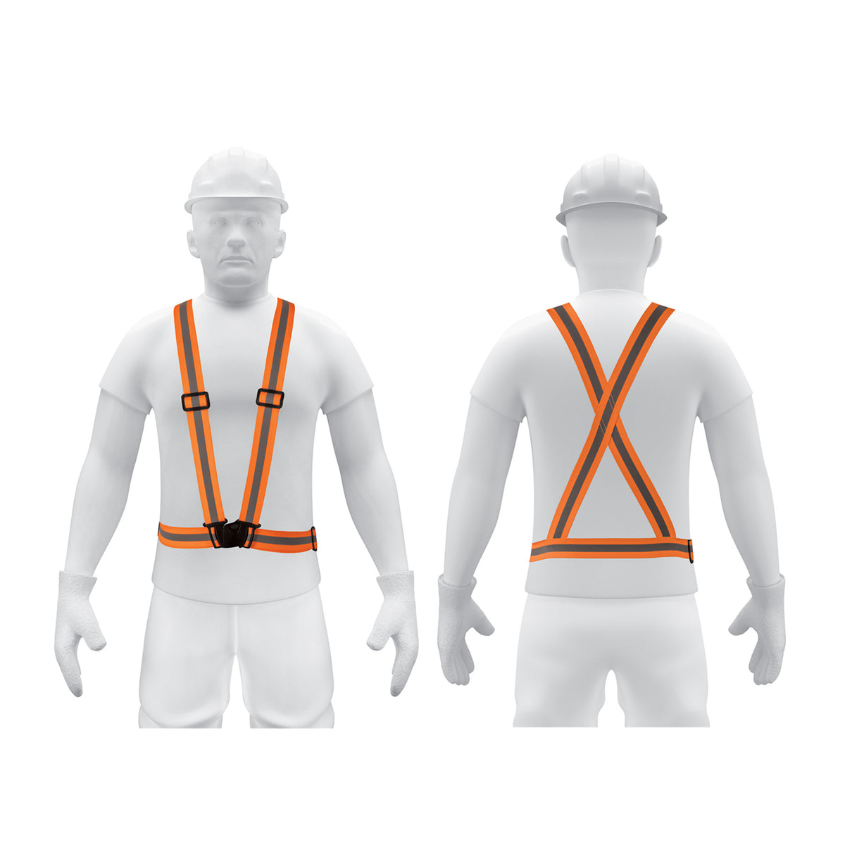 Chaleco elastico tipo arnes naranja con reflejante Truper