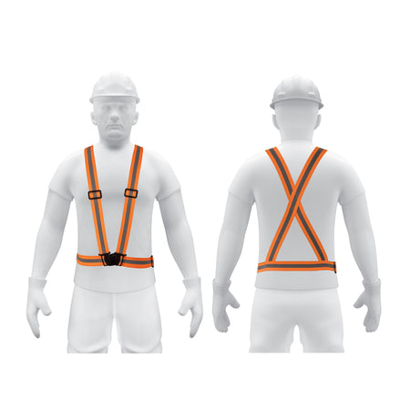 Chaleco elastico tipo arnes naranja con reflejante Truper