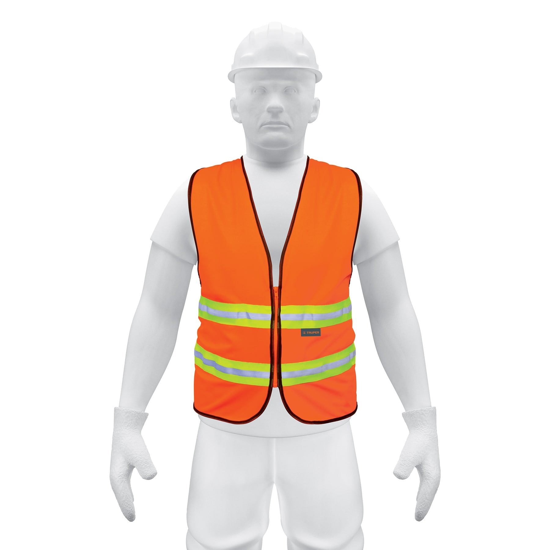 Chaleco de seguridad alta visibilidad con cierre naranja