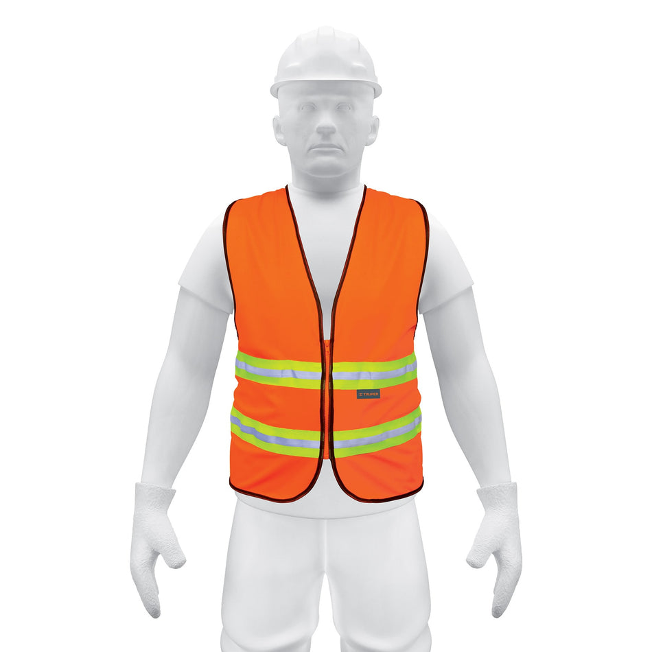 Chaleco de seguridad alta visibilidad con cierre naranja