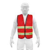 Chaleco de seguridad alta visibilidad con cierre rojo