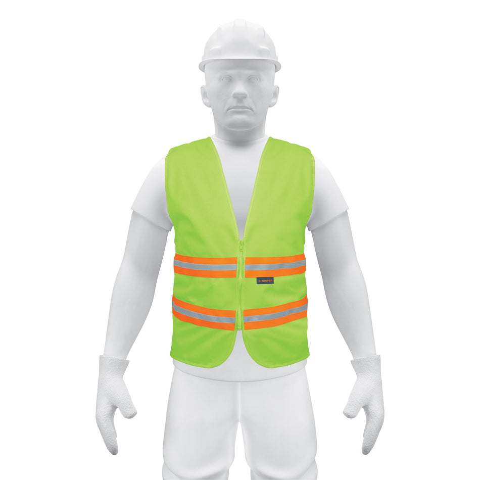 Chaleco de seguridad alta visibilidad con cierre verde