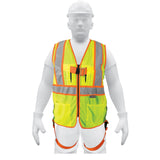 Chaleco de seguridad para arnes alta visibilidad verde