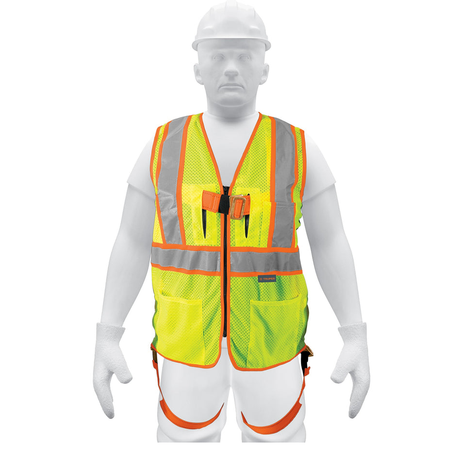 Chaleco de seguridad para arnes alta visibilidad verde