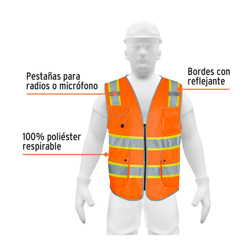 Chaleco de seguridad de alta visibilidad, naranja, G, EXPERT
