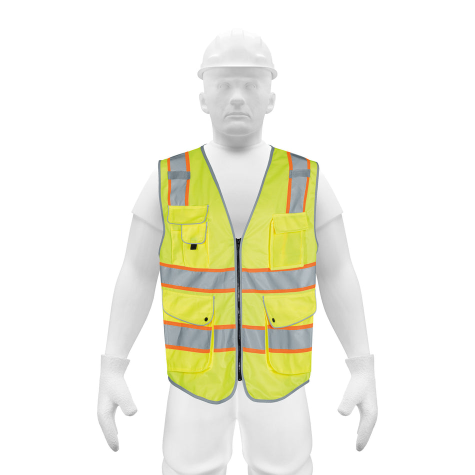 Chaleco brigadista con cintas reflejantes color verde