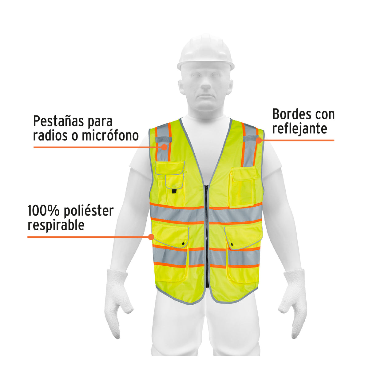Chaleco de seguridad de alta visibilidad, verde, XG, EXPERT