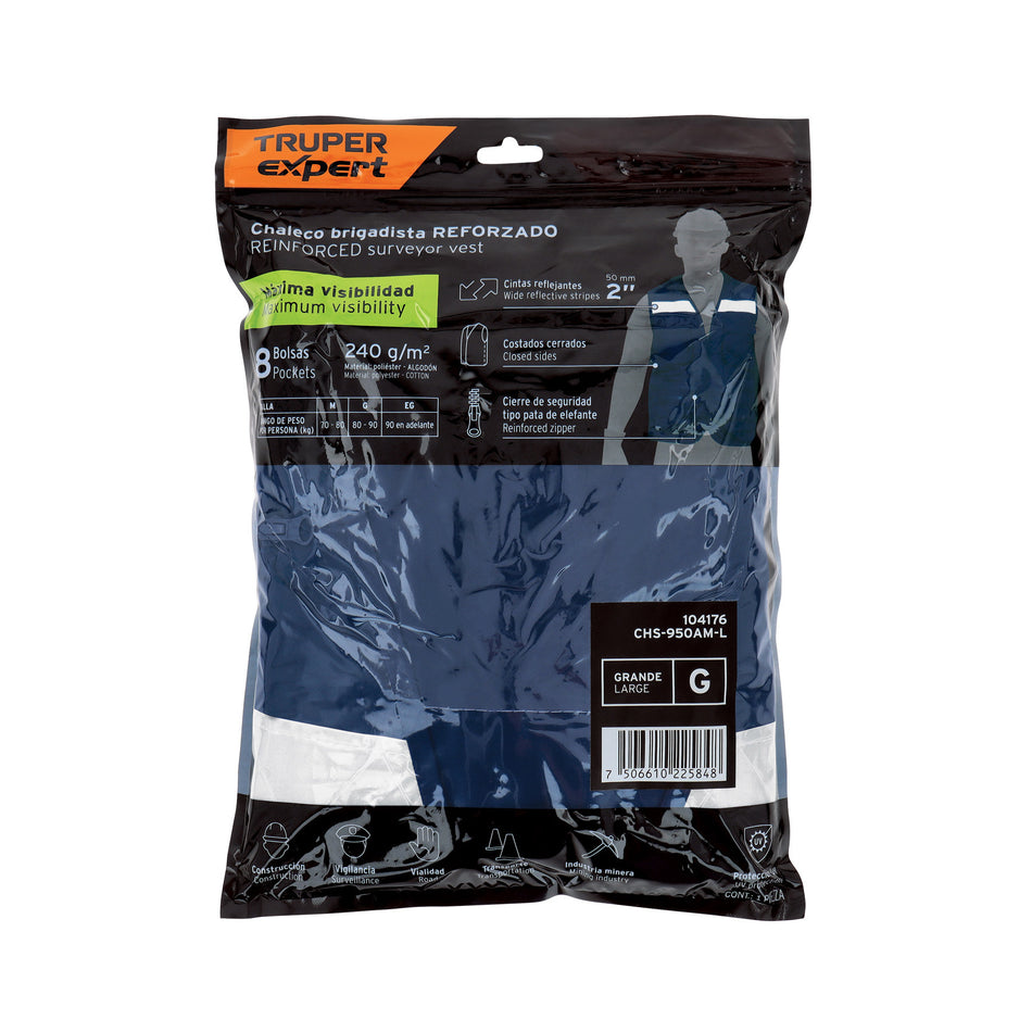 Chaleco brigadista reforzado, azul marino, G, TRUPER EXPERT