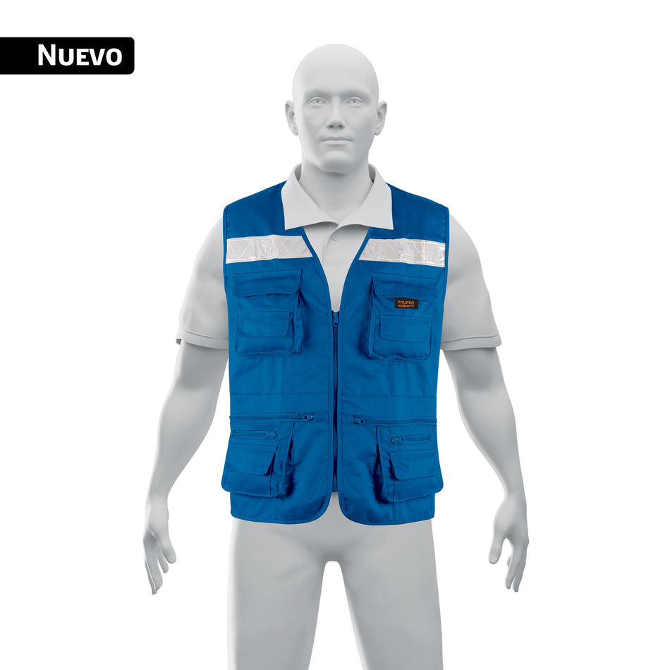 Chaleco brigadista reforzado, azul rey, XG, TRUPER EXPERT