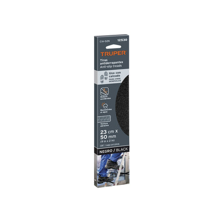 Tarjeta 6 tiras 23cm antiderrapantes blancas 50mm c/abrasivo