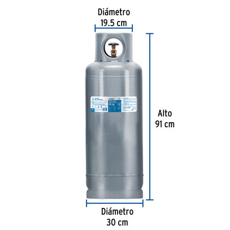 Cilindro portatil para gas LP 20kg (44lb) FOSET