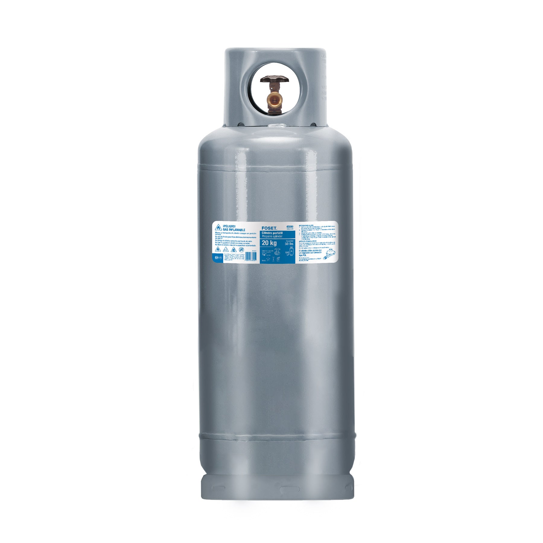 Cilindro portatil para gas LP 20kg (44lb) FOSET