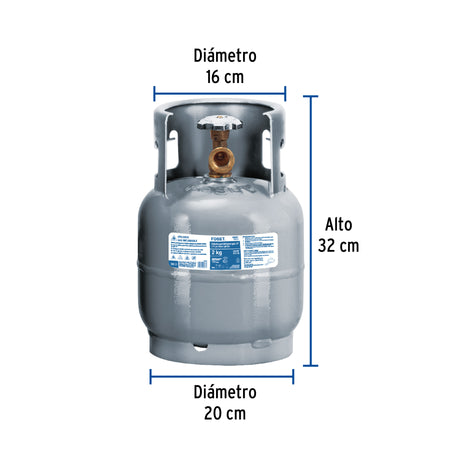 Cilindro portatil para gas LP 2kg (4.5lb) FOSET