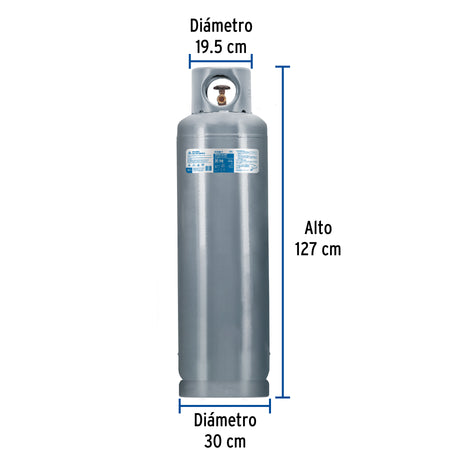 Cilindro portatil para gas LP 30kg (66lb) FOSET