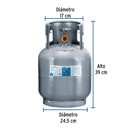 Cilindro portatil para gas LP 4kg (9lb) FOSET