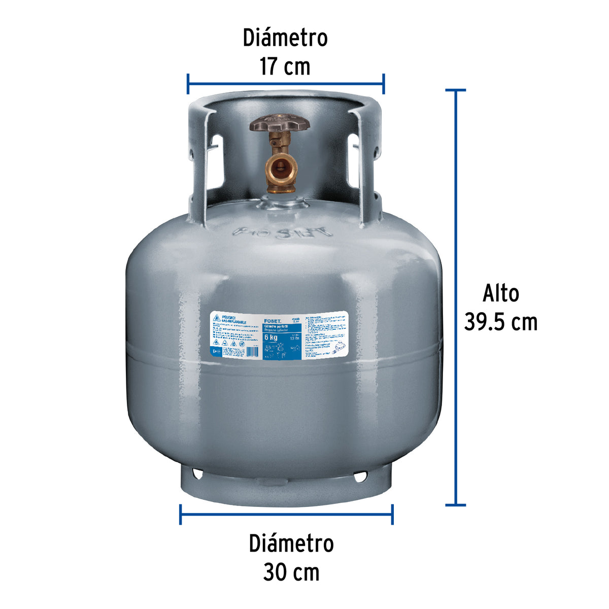 Cilindro portatil para gas LP 6kg (13lb) FOSET