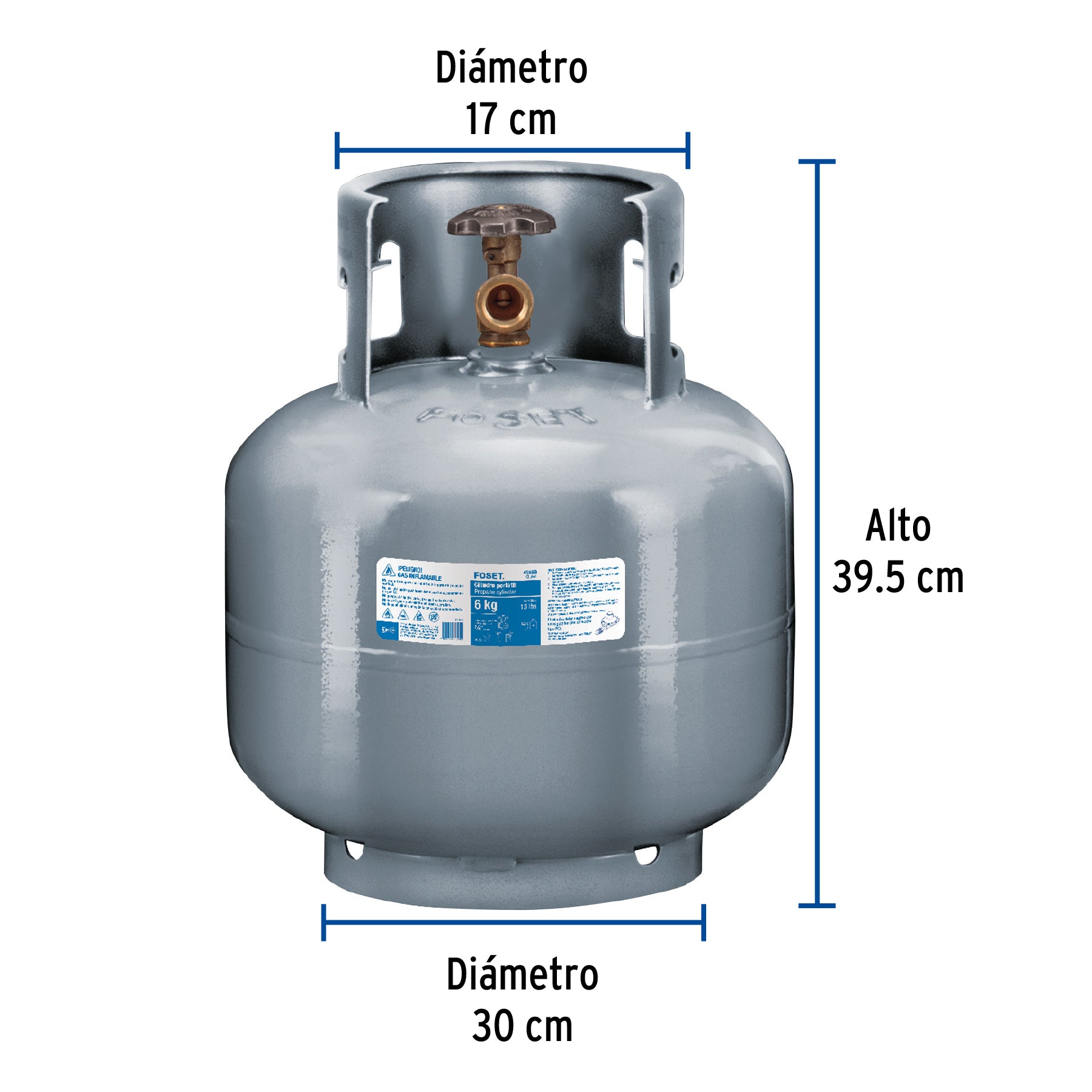 Cilindro portatil para gas LP 6kg (13lb) FOSET