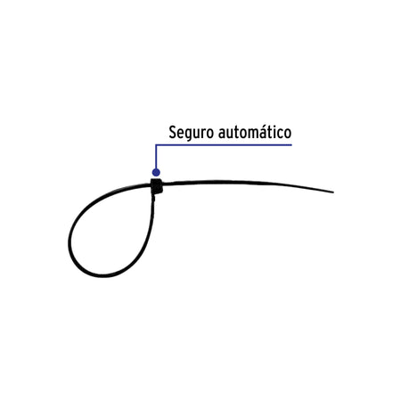 Bolsa con 10 cinchos plasticos 120 lb 300 x 7.5 mm negros