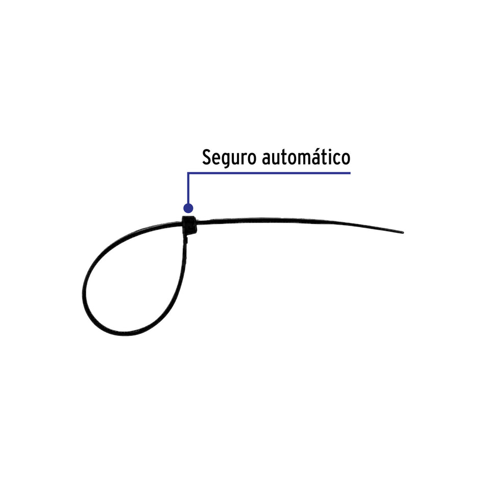 Bolsa con 10 cinchos plasticos 175 lb 450 x 9 mm negros