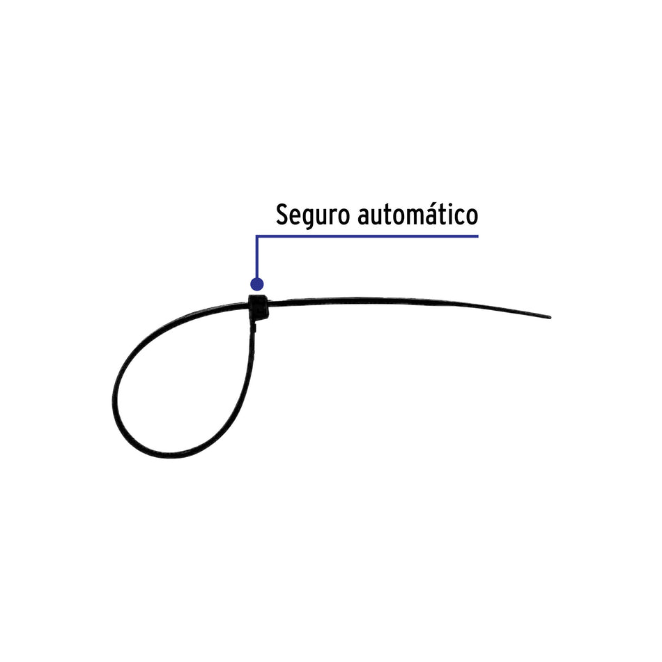 Bolsa con 10 cinchos plasticos 175 lb 450 x 9 mm negros