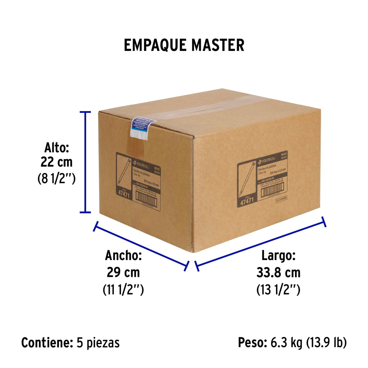 Bolsa con 1000 cinchos plasticos 50 lb 200x4.5 mm negros