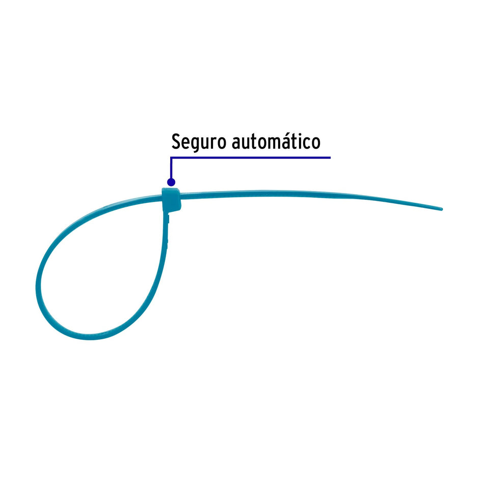 Bolsa con 50 cinchos plasticos 50 lb 300 x 4.5 mm azules