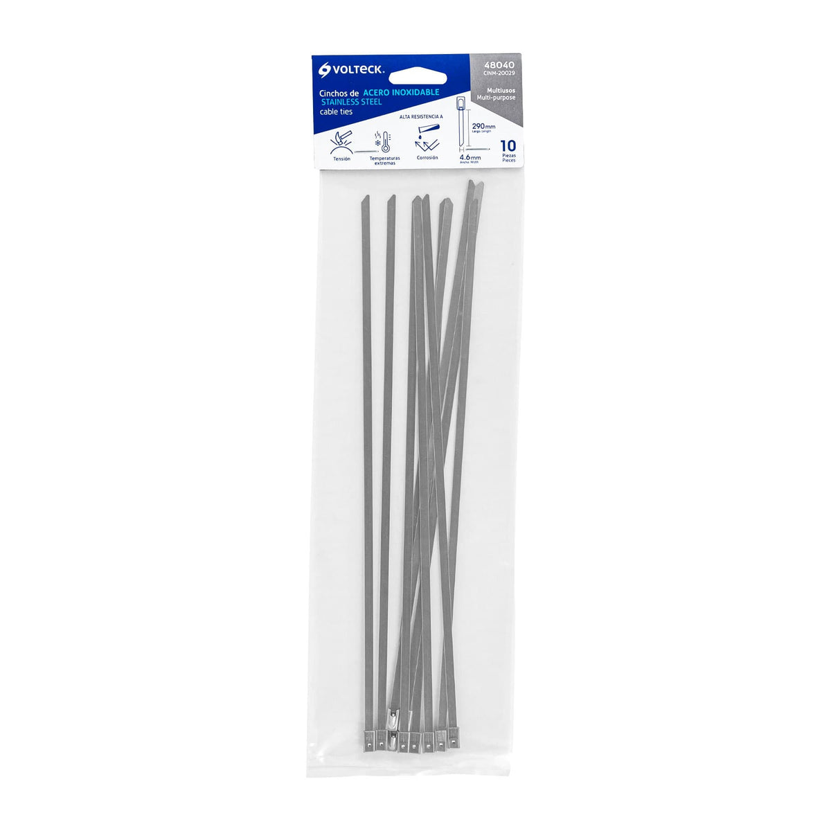Bolsa con 10 cinchos de 29 cmacero inoxidable99 lbVOLTECK