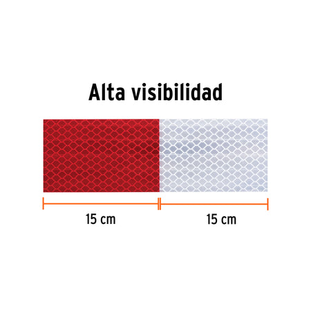 Rollo de 9 m x 2" de cinta reflejante de PVC Truper