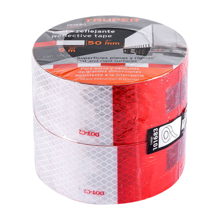 Rollo de 9 m x 2" de cinta reflejante de PVC Truper