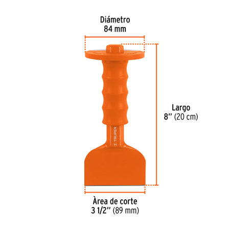Cincel ladrillero 3-1/2 X 8' con grip, Truper