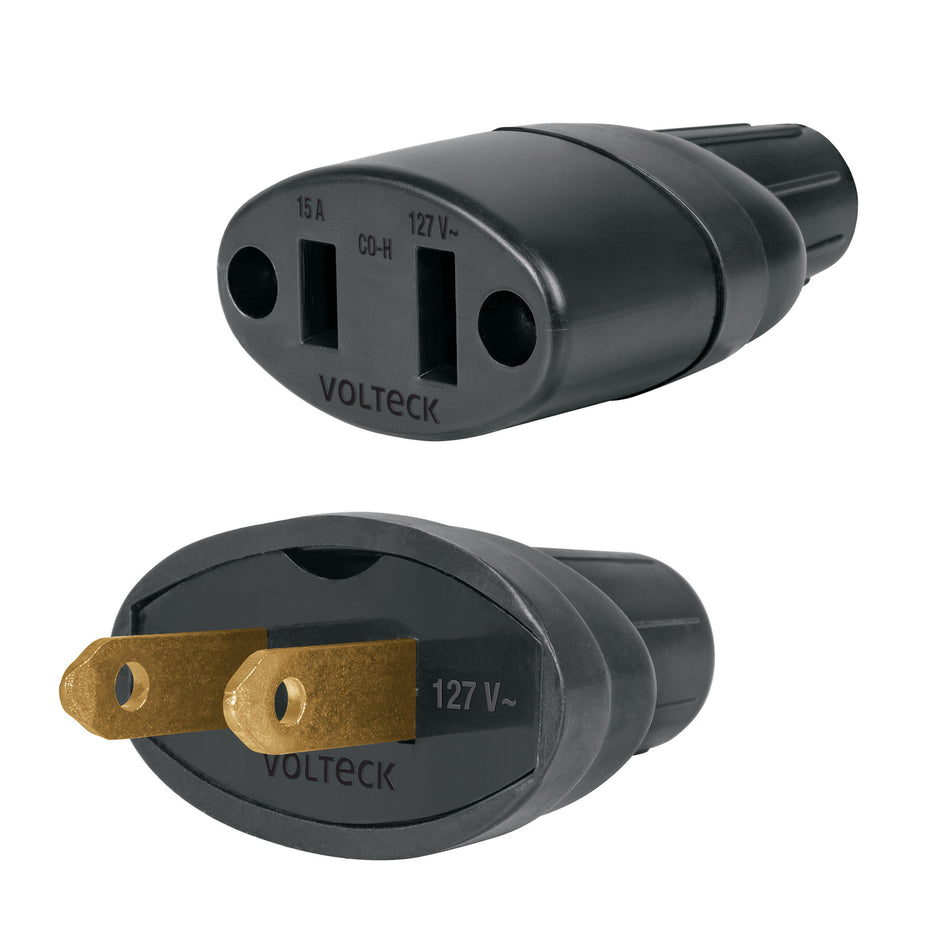 Clavija y contacto de PVC bolsa con 2 piezas Volteck