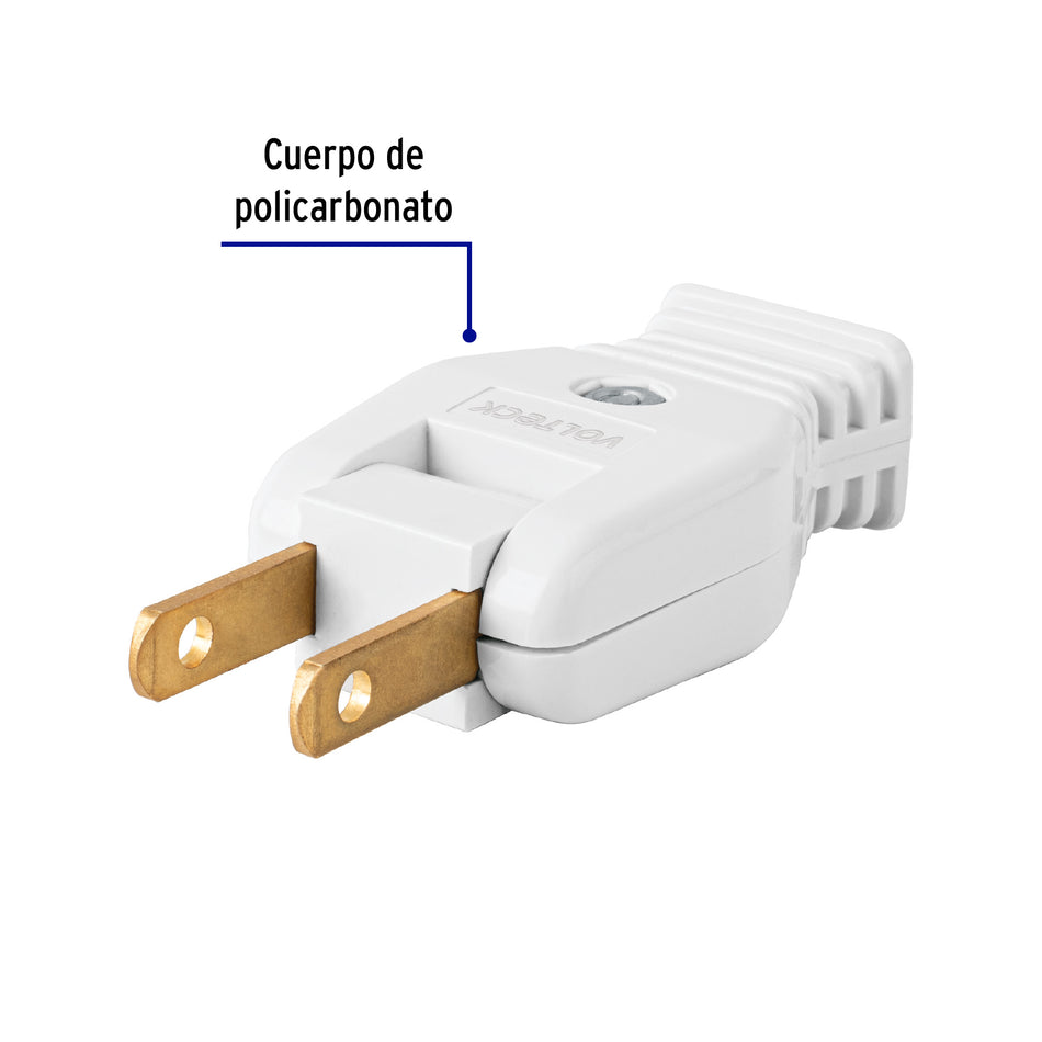 Clavija sencilla tipo bisagra Volteck