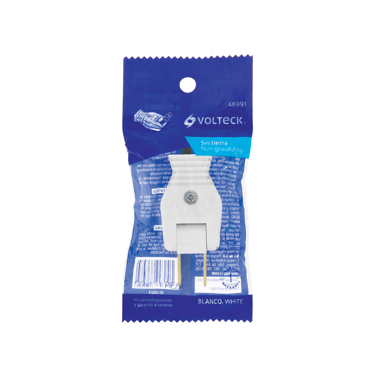 Clavija sencilla tipo bisagra Volteck
