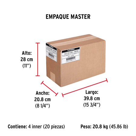 Bolsa con 1 kg de clavos para concreto galvanizados 2-1/2'