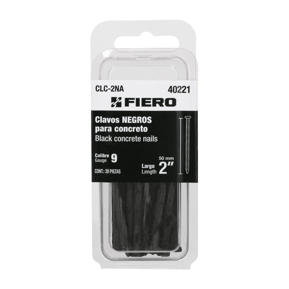 Blisterclavos negros para concreto FIERO 2"