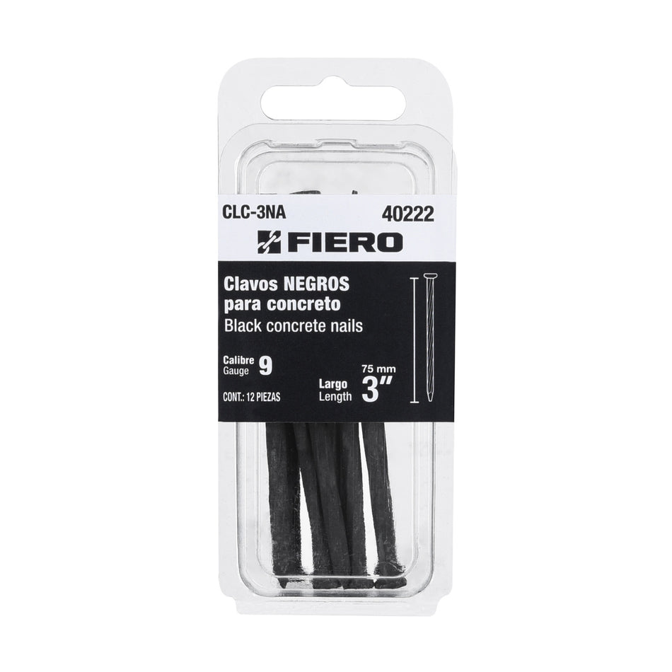 Blisterclavos negros para concreto FIERO 3"