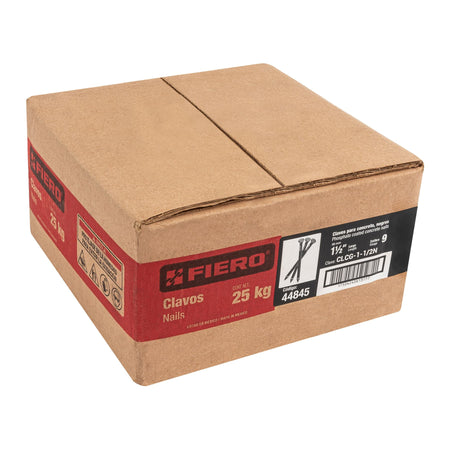 Kilo de clavos para concreto 1-1/2'negros, caja de 25 kg
